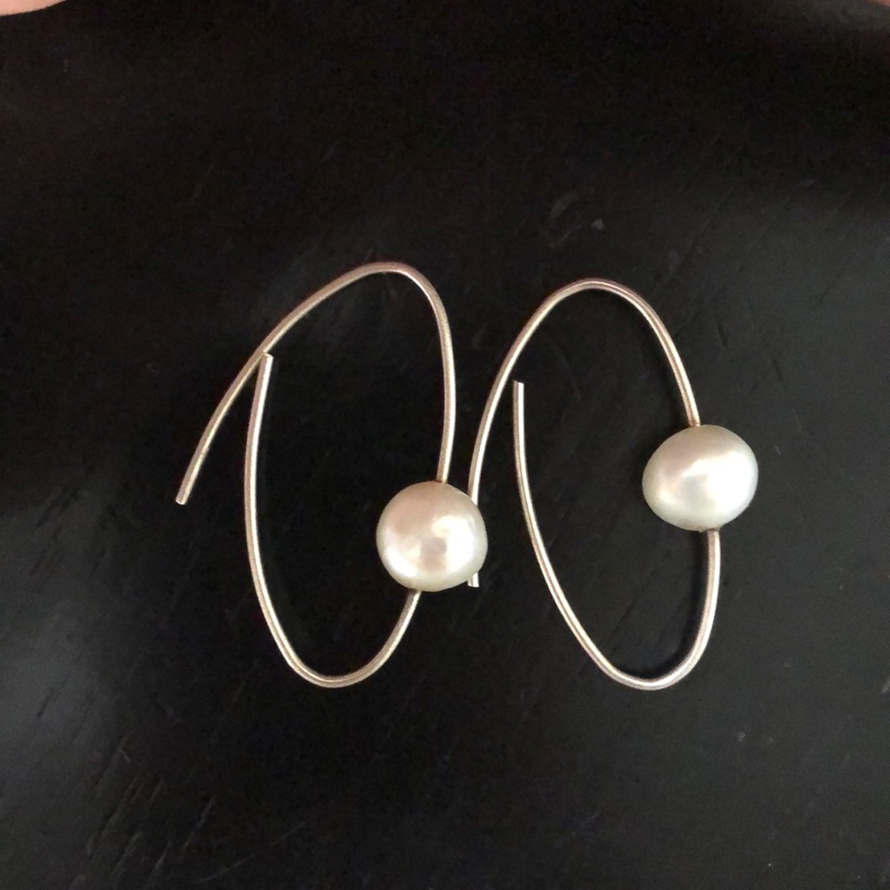 TOUS silver pearl earrings
